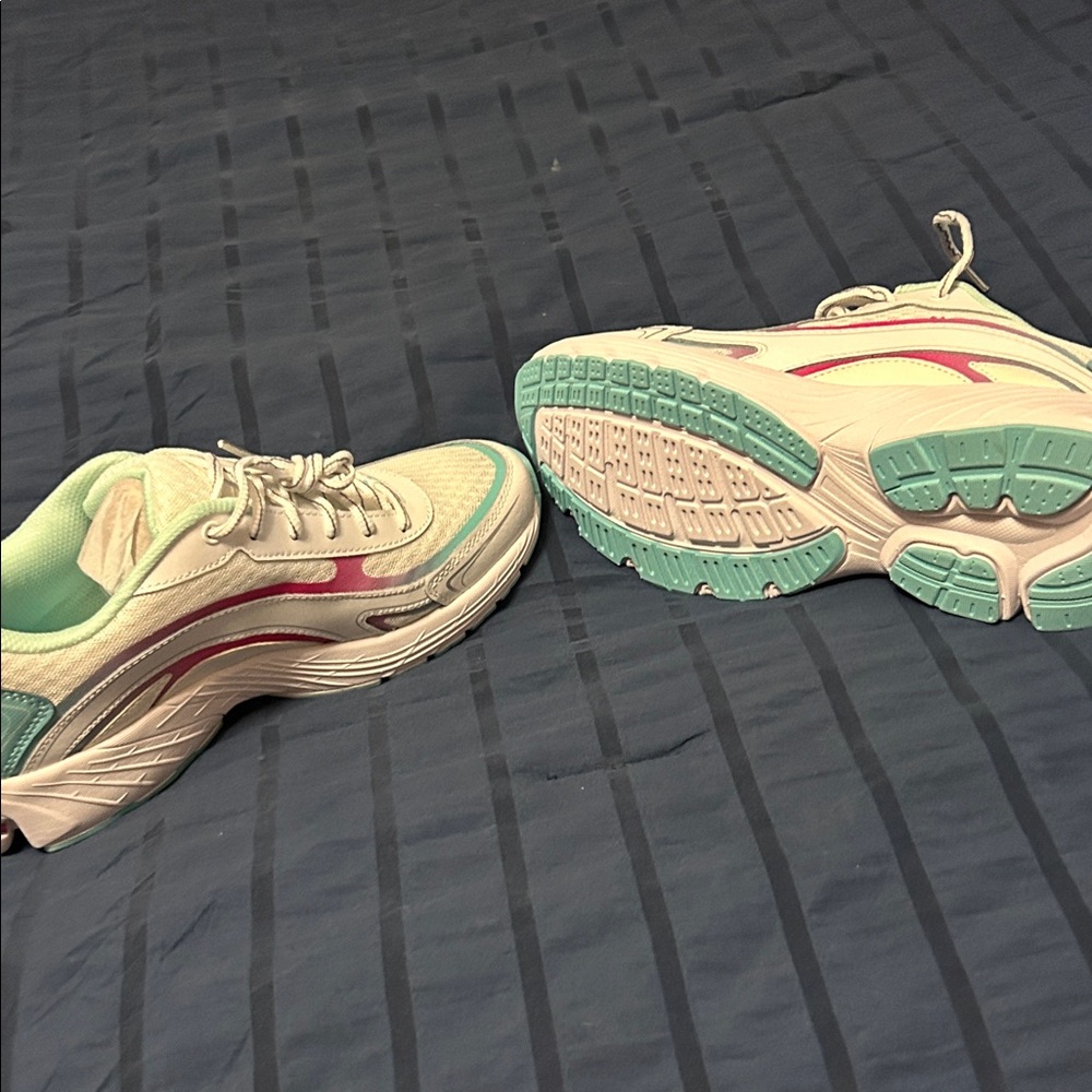 Ryka Mint and Pink Lace-Up Sneakers
